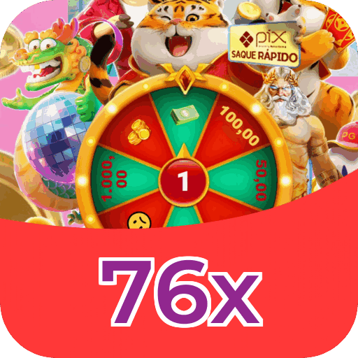Interface do aplicativo 76x mostrando jogos disponíveis no iOS e Android